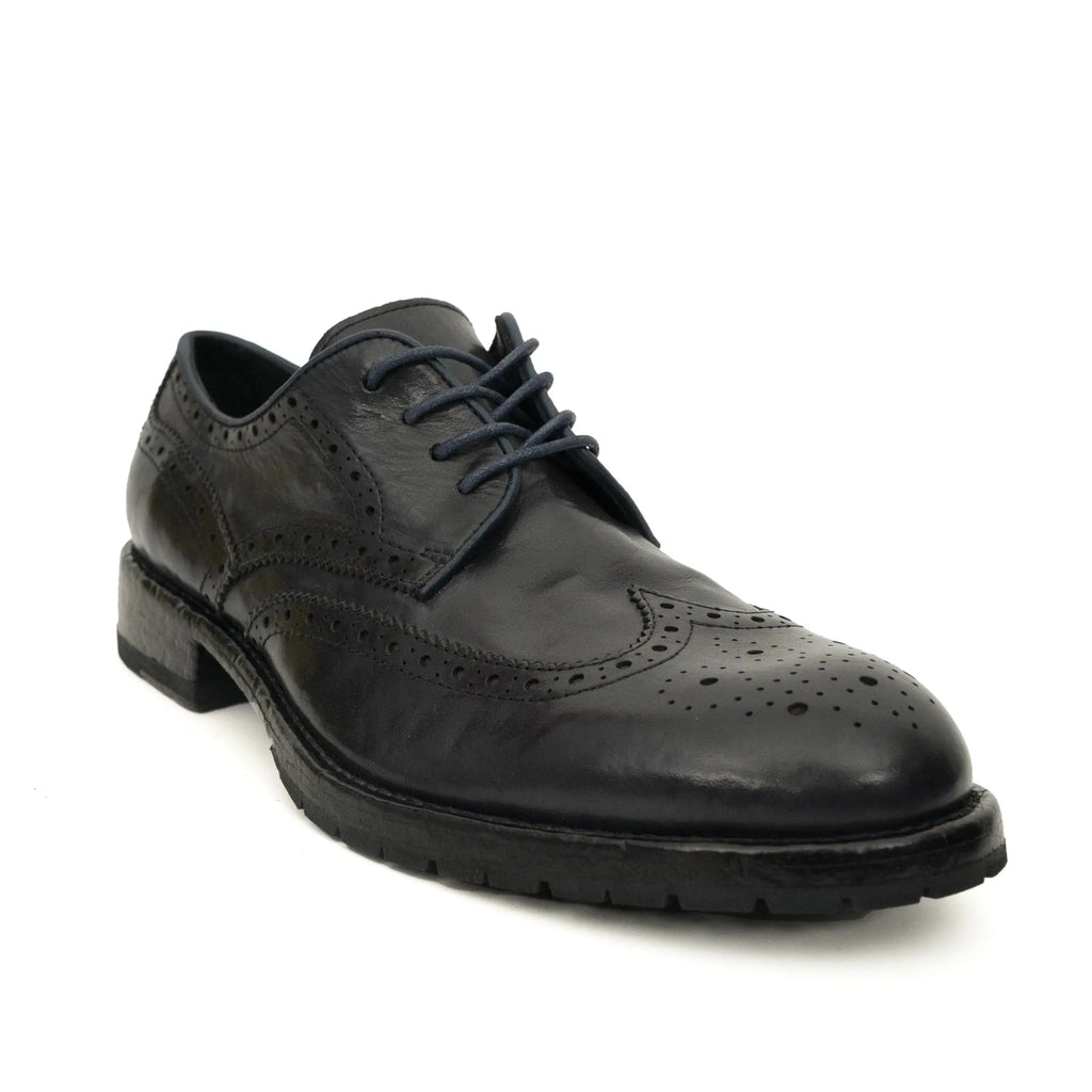Midnight Navy Washed Leather Lug Derby DIVINCH