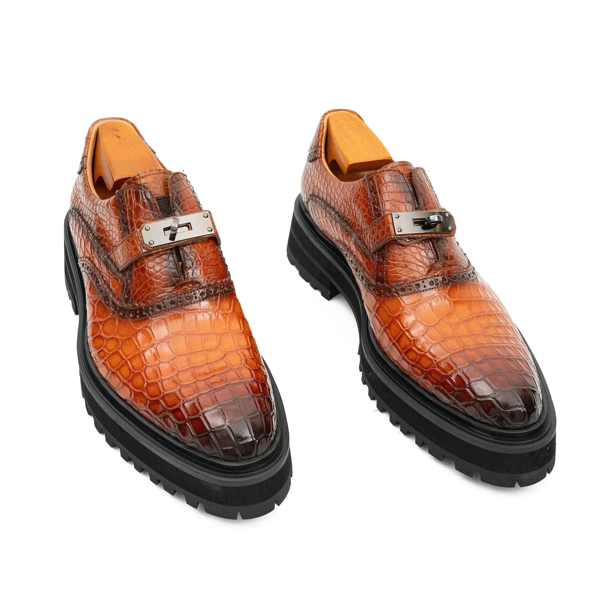 Nile Crocodile Leather Loafers Shoes Divinch