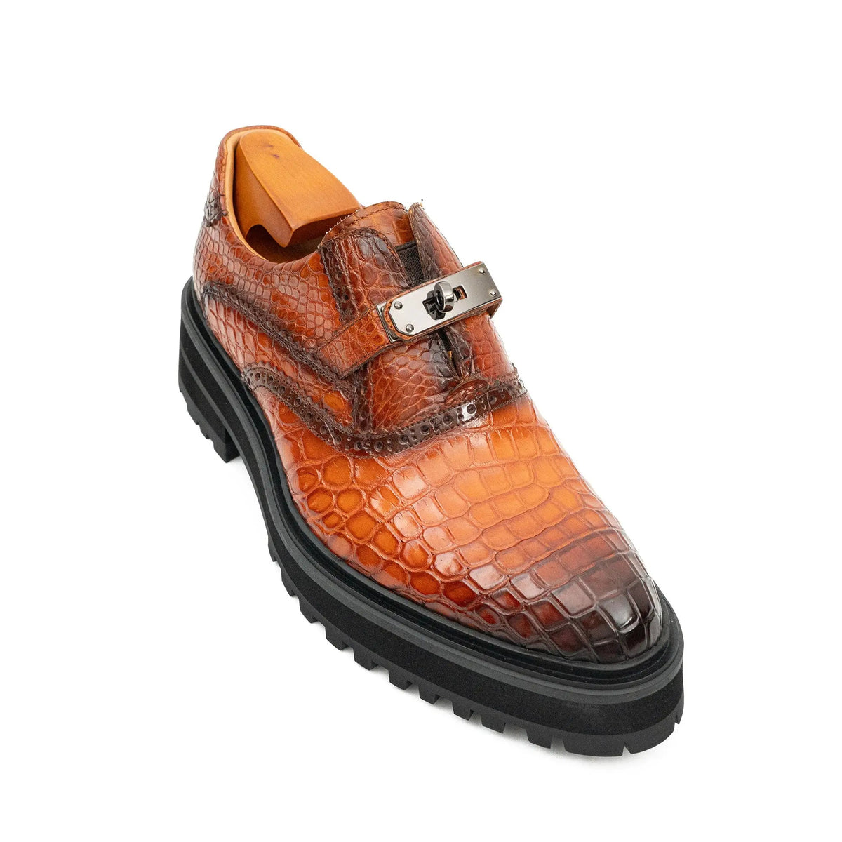 Nile Crocodile Leather Loafers Shoes Divinch