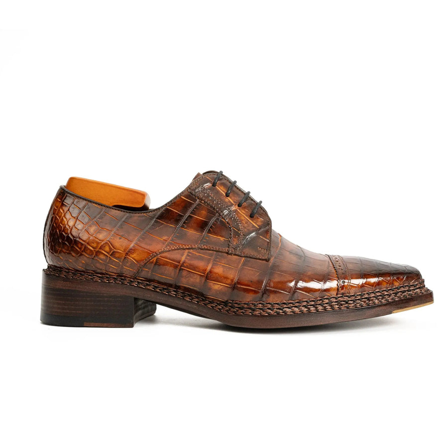 Norwegian-Stitched Nile Crocodile Derby Shoes DIVINCH