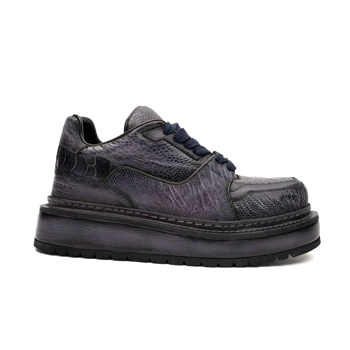 Dark Gray-Purple Low-Top Platform Sneaker