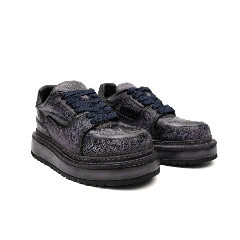 Dark Gray-Purple Low-Top Platform Sneaker