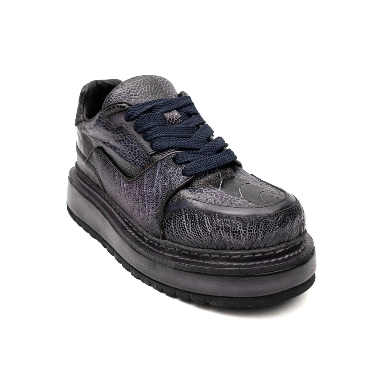 Dark Gray-Purple Low-Top Platform Sneaker
