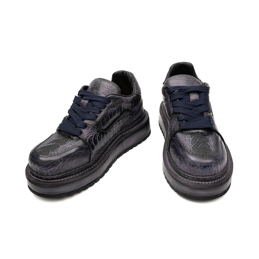 Dark Gray-Purple Low-Top Platform Sneaker