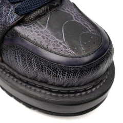Purple Platform Lizard Leather Sneakers
