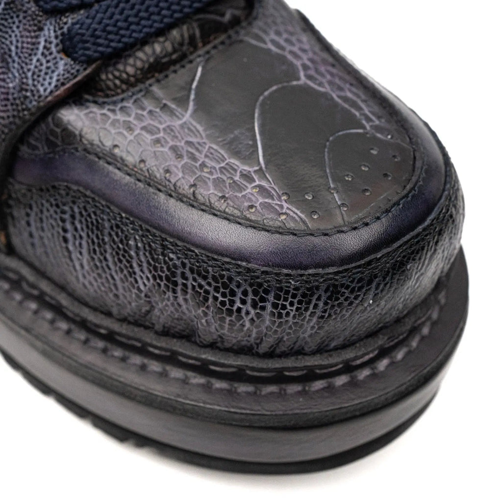 Dark Gray-Purple Low-Top Platform Sneaker