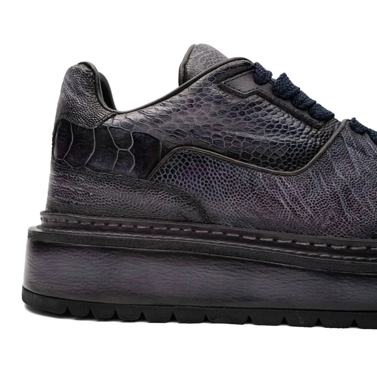 Dark Gray-Purple Low-Top Platform Sneaker