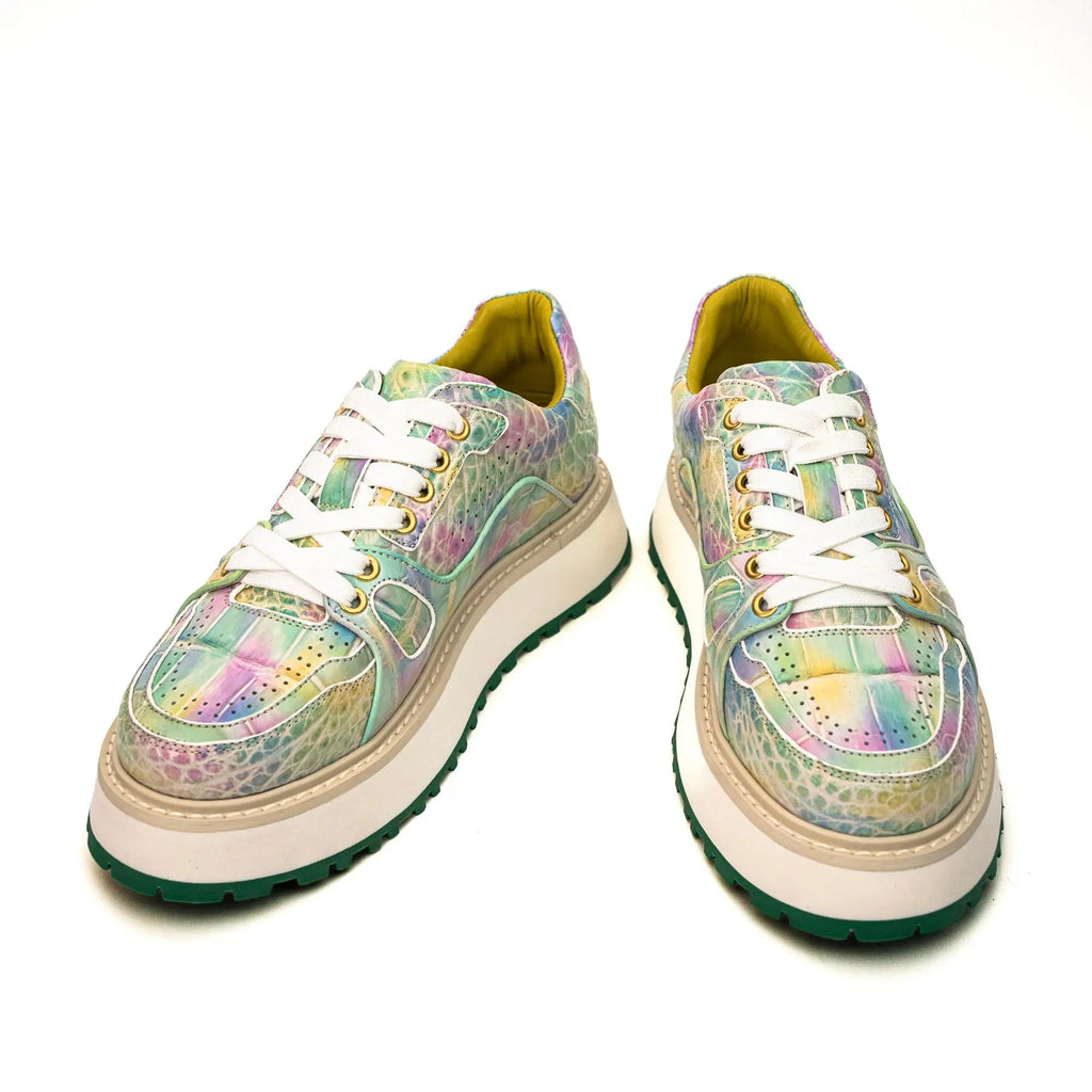 Pastel Crocodile Platform Sneaker DIVINCH