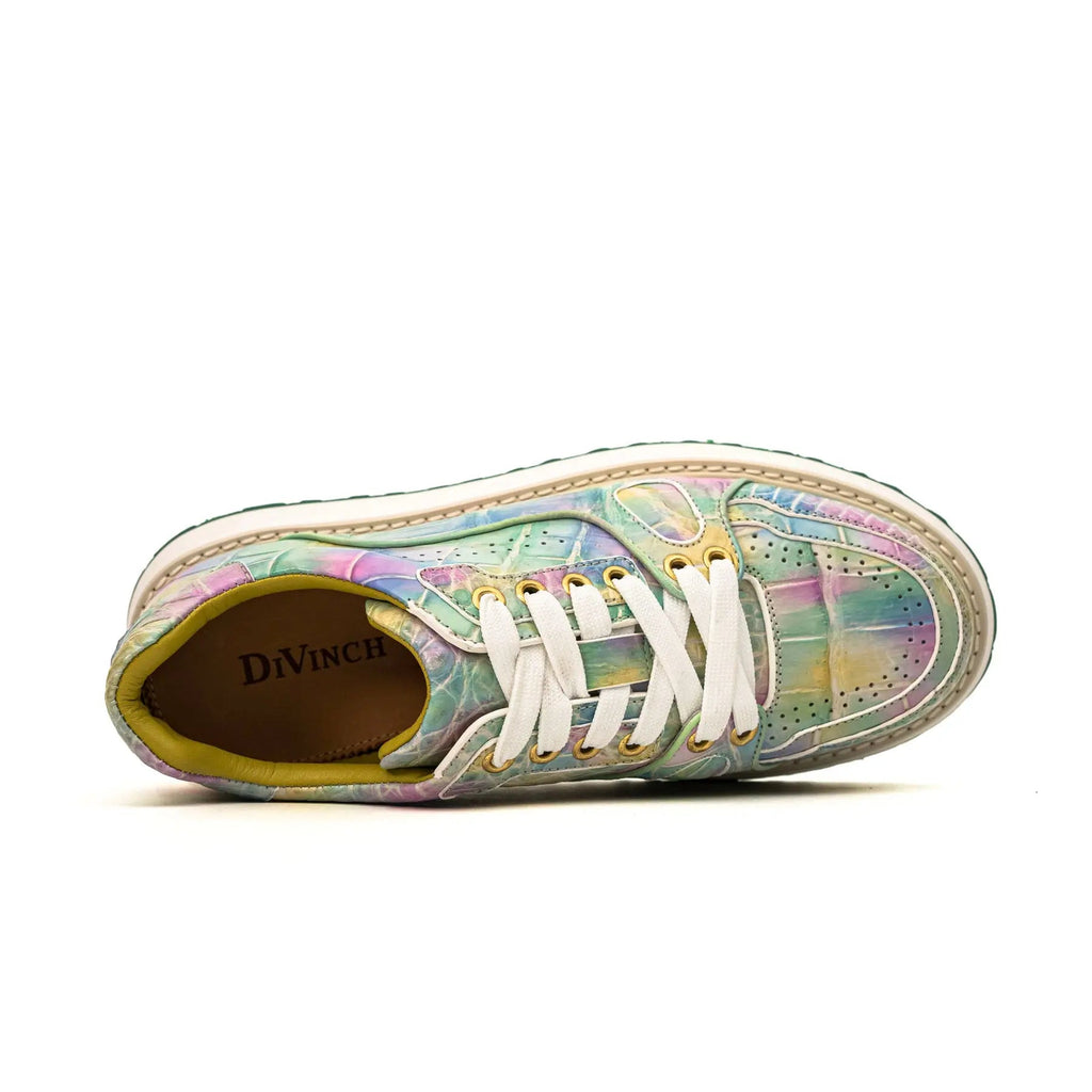 Pastel Crocodile Platform Sneaker DIVINCH