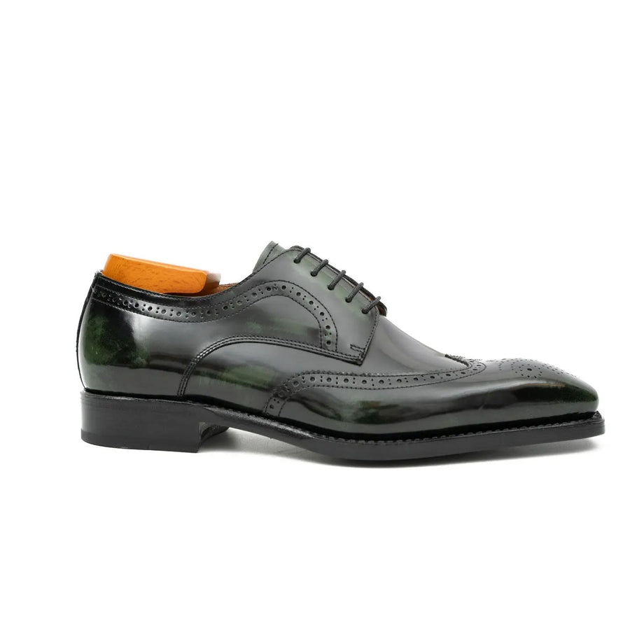 Patent leather goodyear welt dress shoes Green Divinch