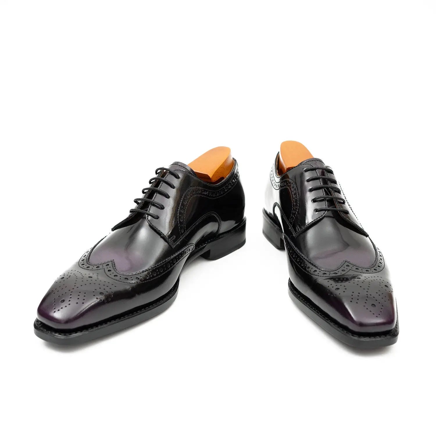 Patent leather goodyear welt dress shoes Purple Divinch