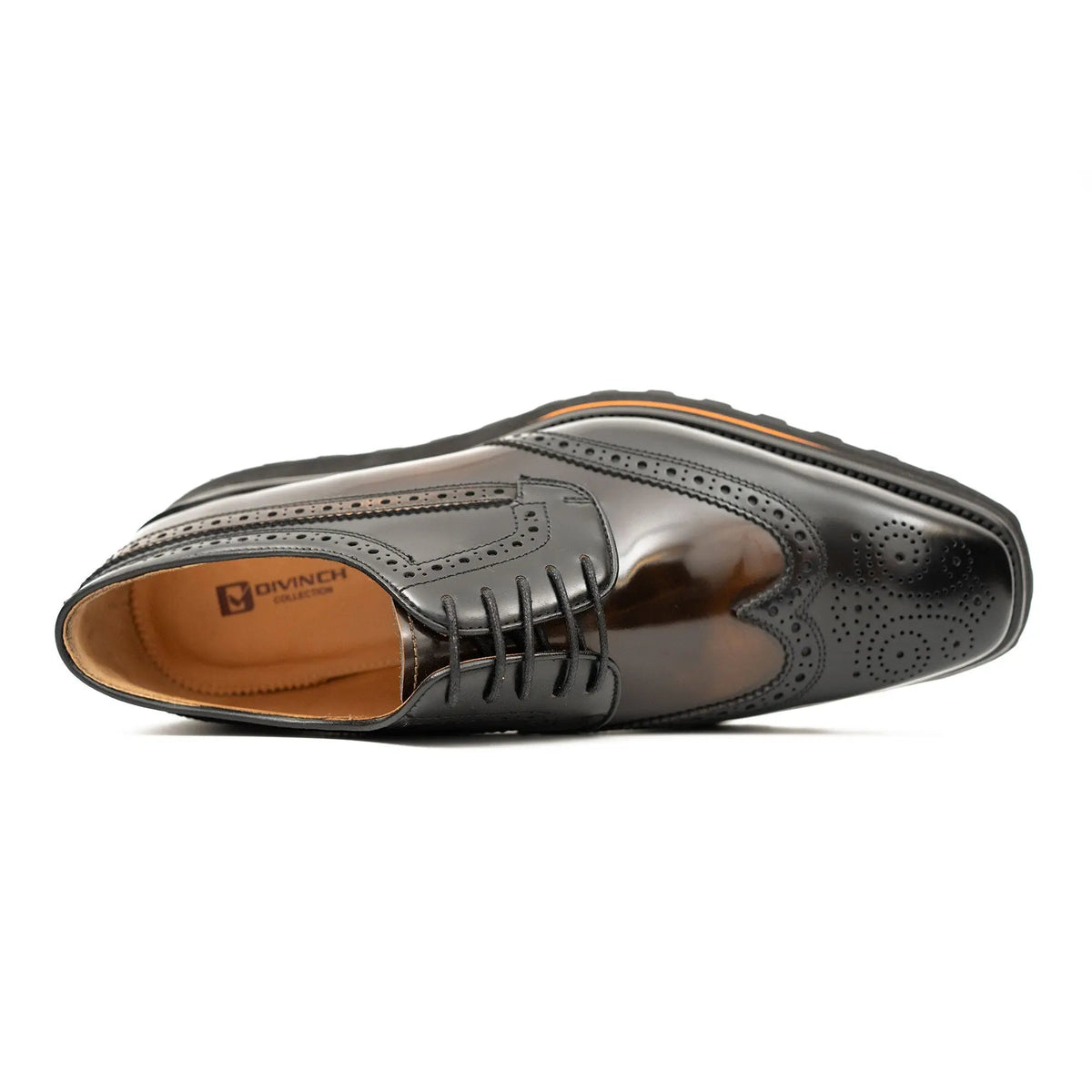 Patent leather shoes Platform brogues Black DIVINCH