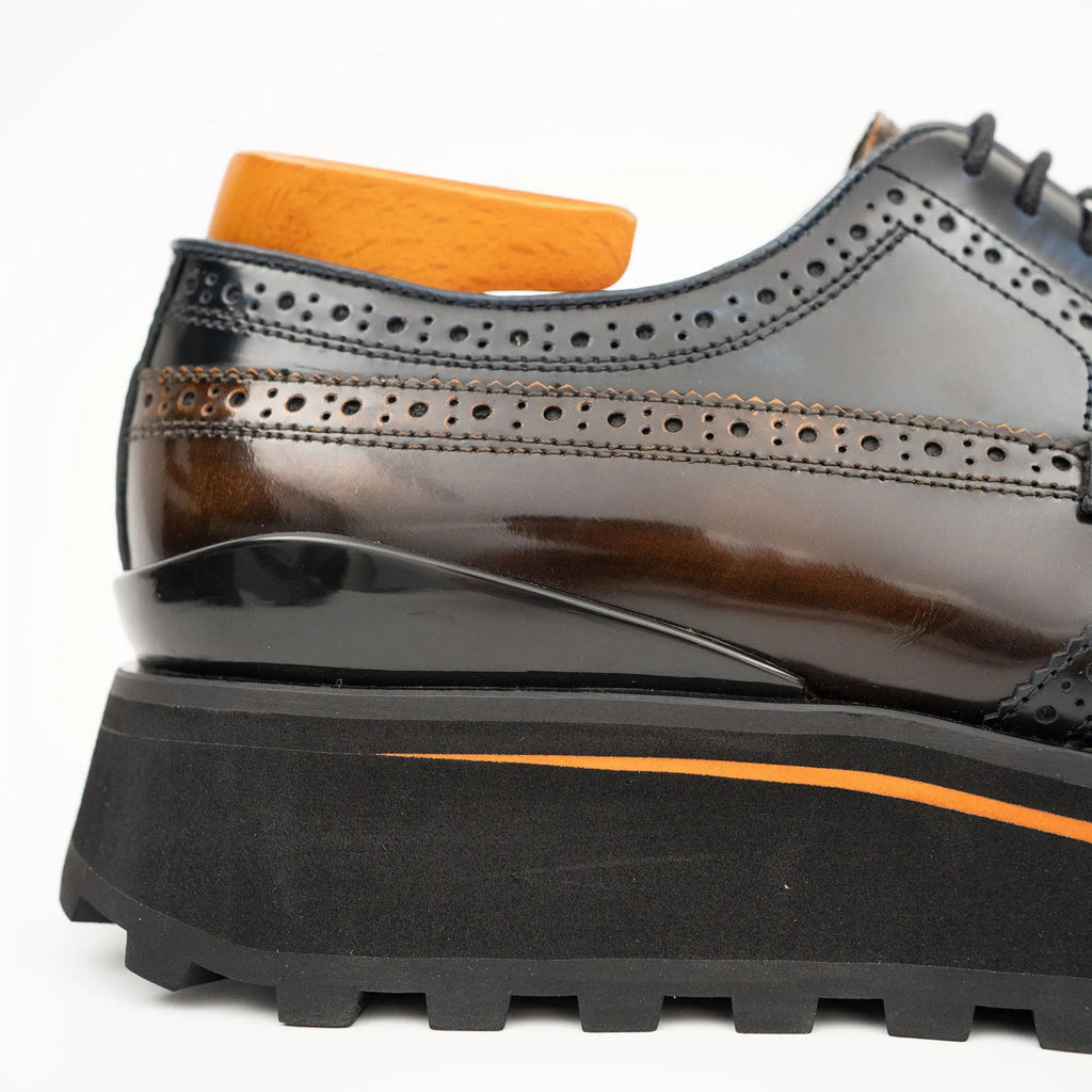 Patent leather shoes Platform brogues Blue DIVINCH