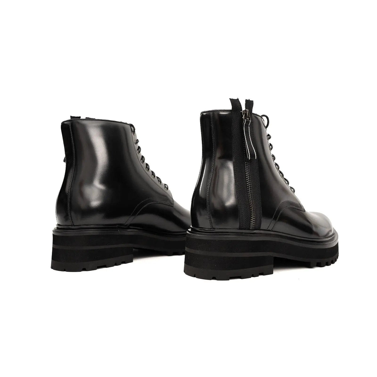 Platform Patent Combat Boots DIVINCH