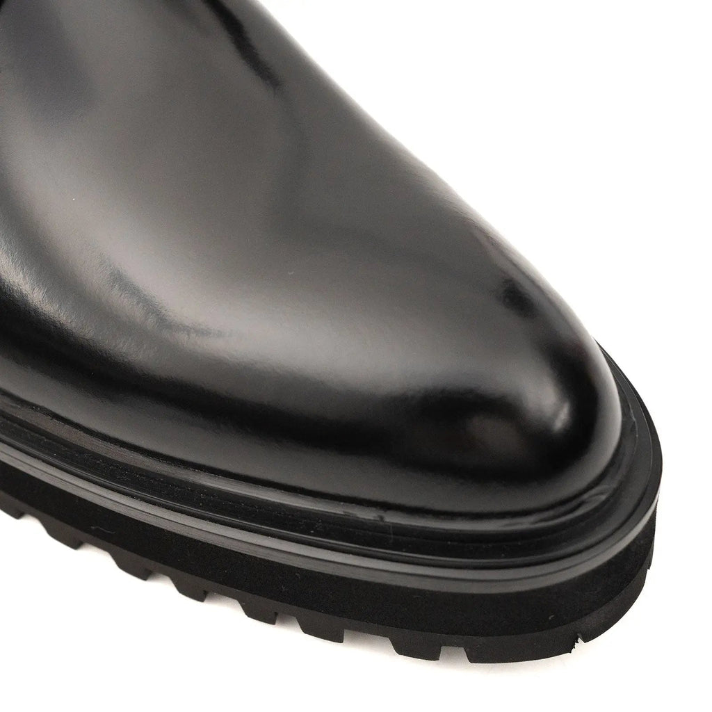 Platform Patent Combat Boots DIVINCH
