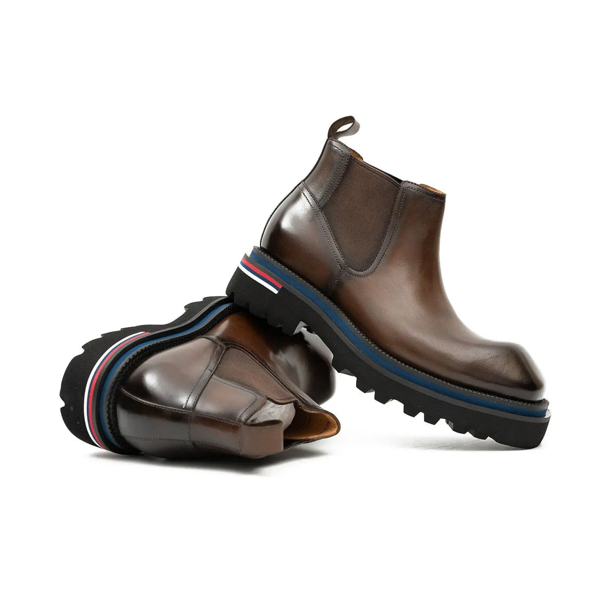 Premium Handcrafted Calfskin Chelsea Boots Brown DIVINCH