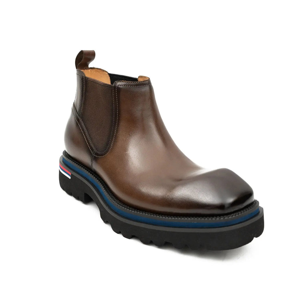 Premium Handcrafted Calfskin Chelsea Boots Brown DIVINCH