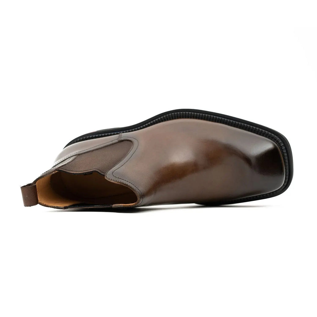 Premium Handcrafted Calfskin Chelsea Boots Brown DIVINCH