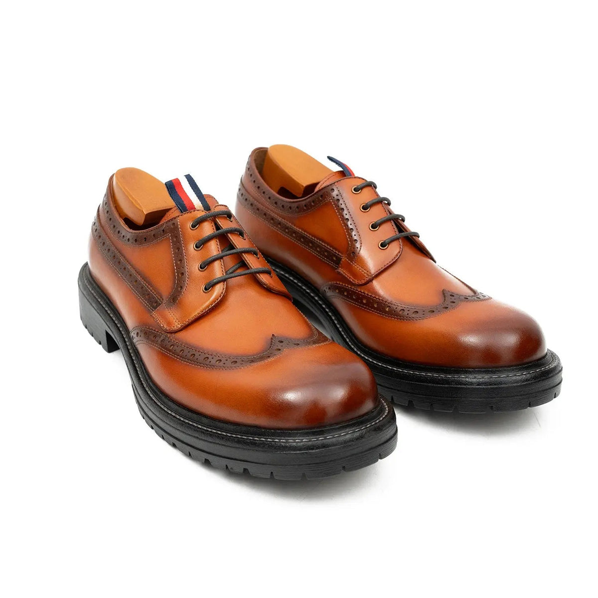 Premium Men's Classic Derby Brogue Shoes Brwon DIVINCH
