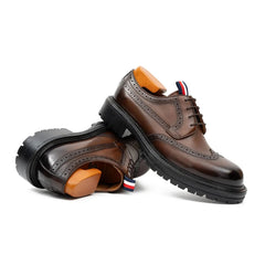 Premium Men's Classic Derby Brogue Shoes Coffee DIVINCH