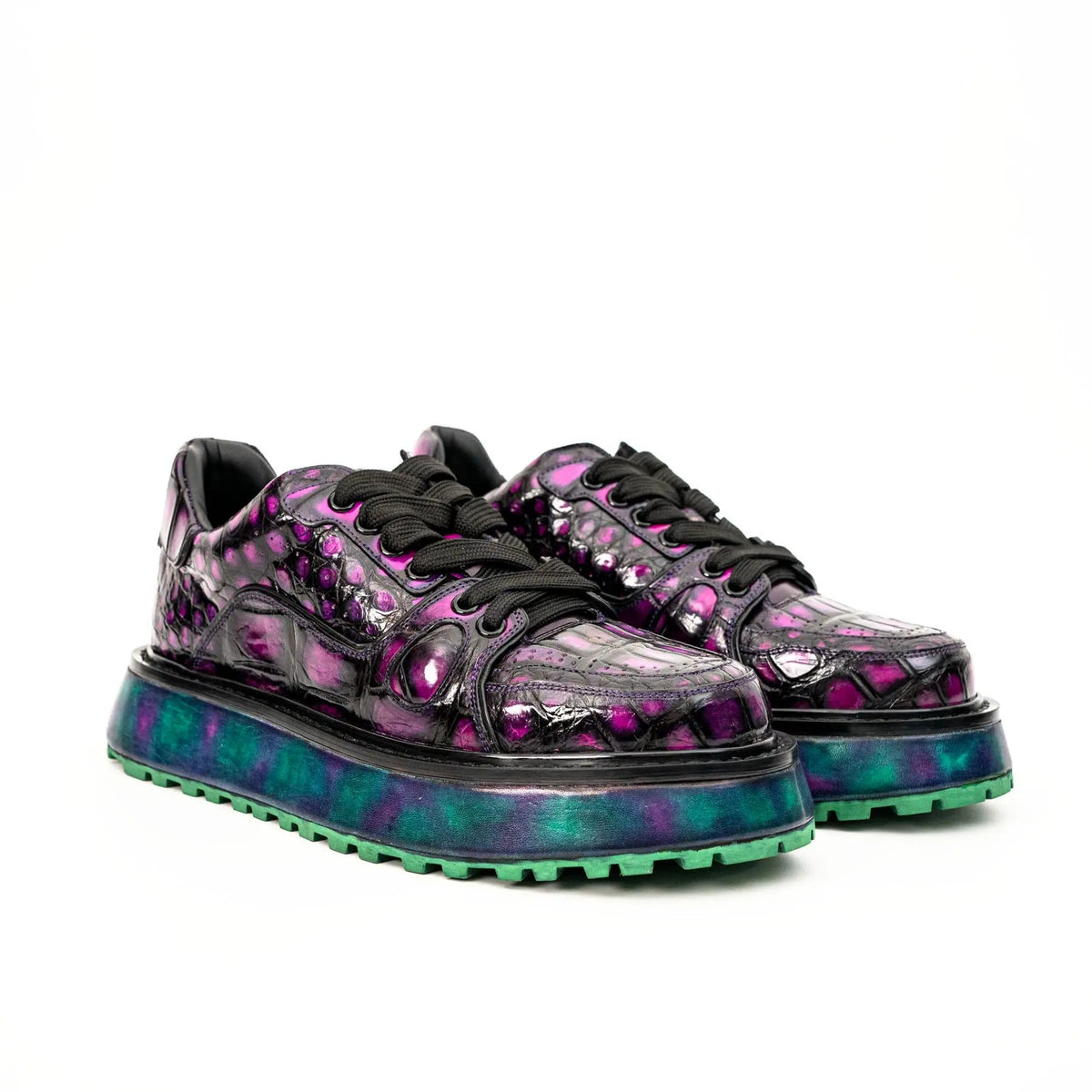 Purple Crocodile Platform Sneaker DIVINCH