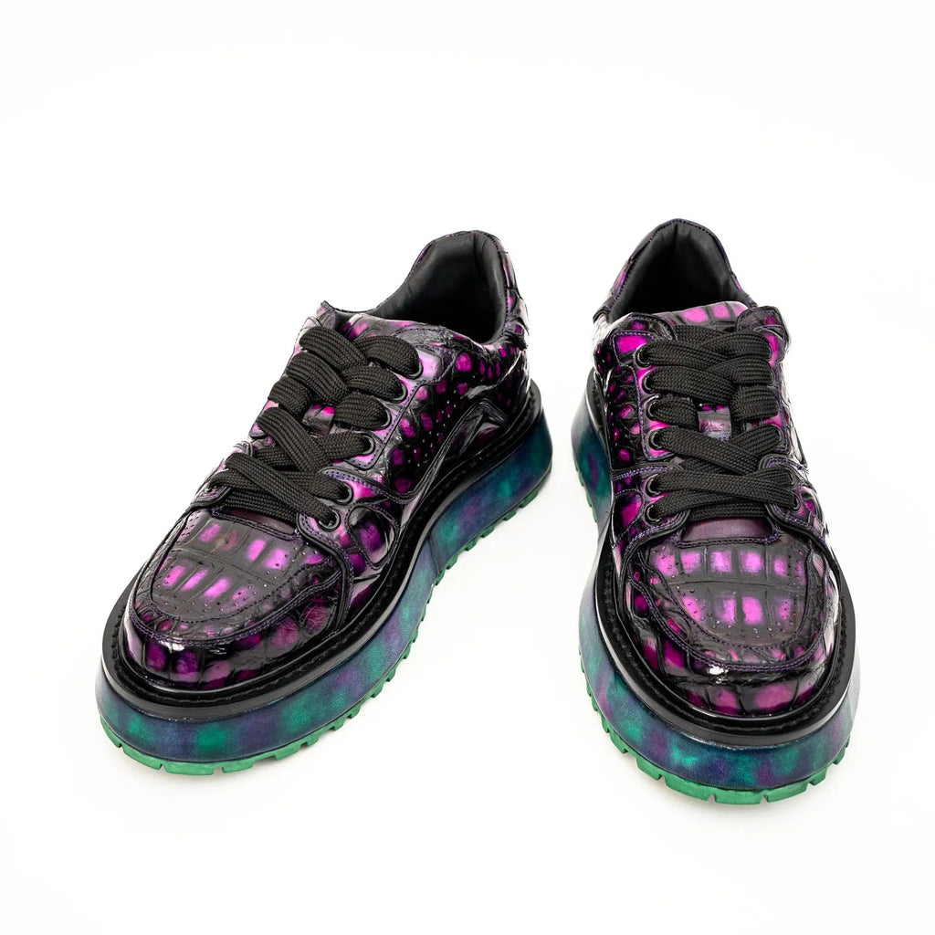 Purple Crocodile Platform Sneaker DIVINCH
