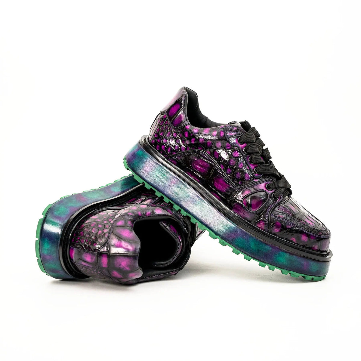 Purple Crocodile Platform Sneaker DIVINCH
