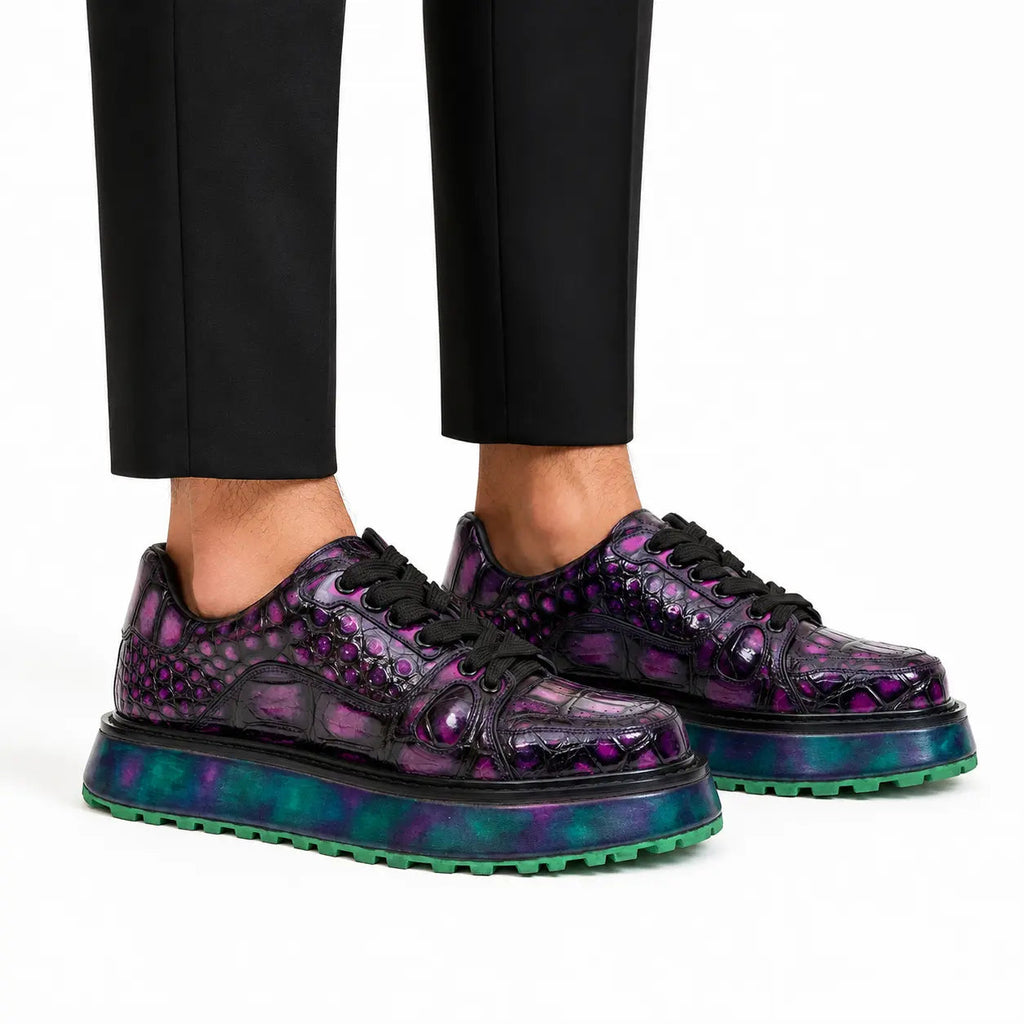 Purple Crocodile Platform Sneaker DIVINCH