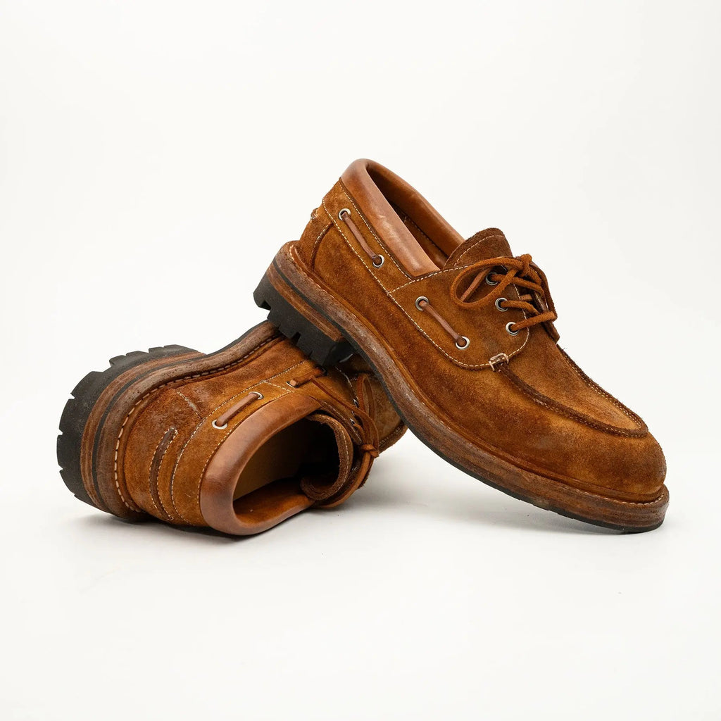 Tan Washed Horsehide Moc Shoes DIVINCH