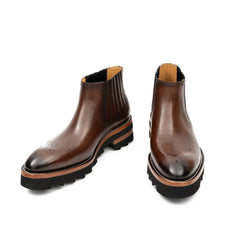 Thick - soled Chelsea Boots Brown DIVINCH