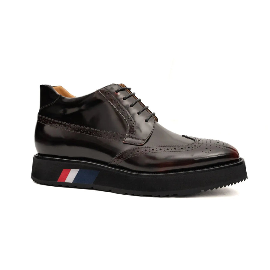 Tri-Stripe Patent Brogue Bootie DIVINCH