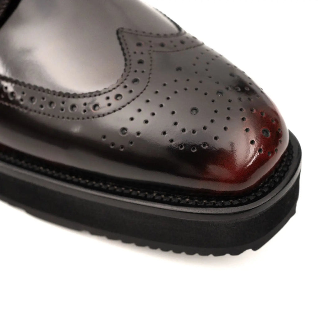 Tri-Stripe Patent Brogue Bootie DIVINCH