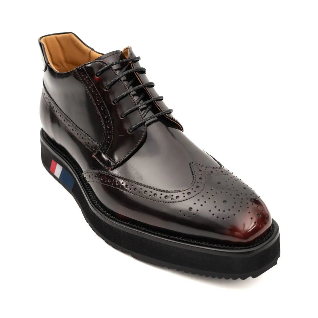 Tri-Stripe Patent Brogue Bootie DIVINCH
