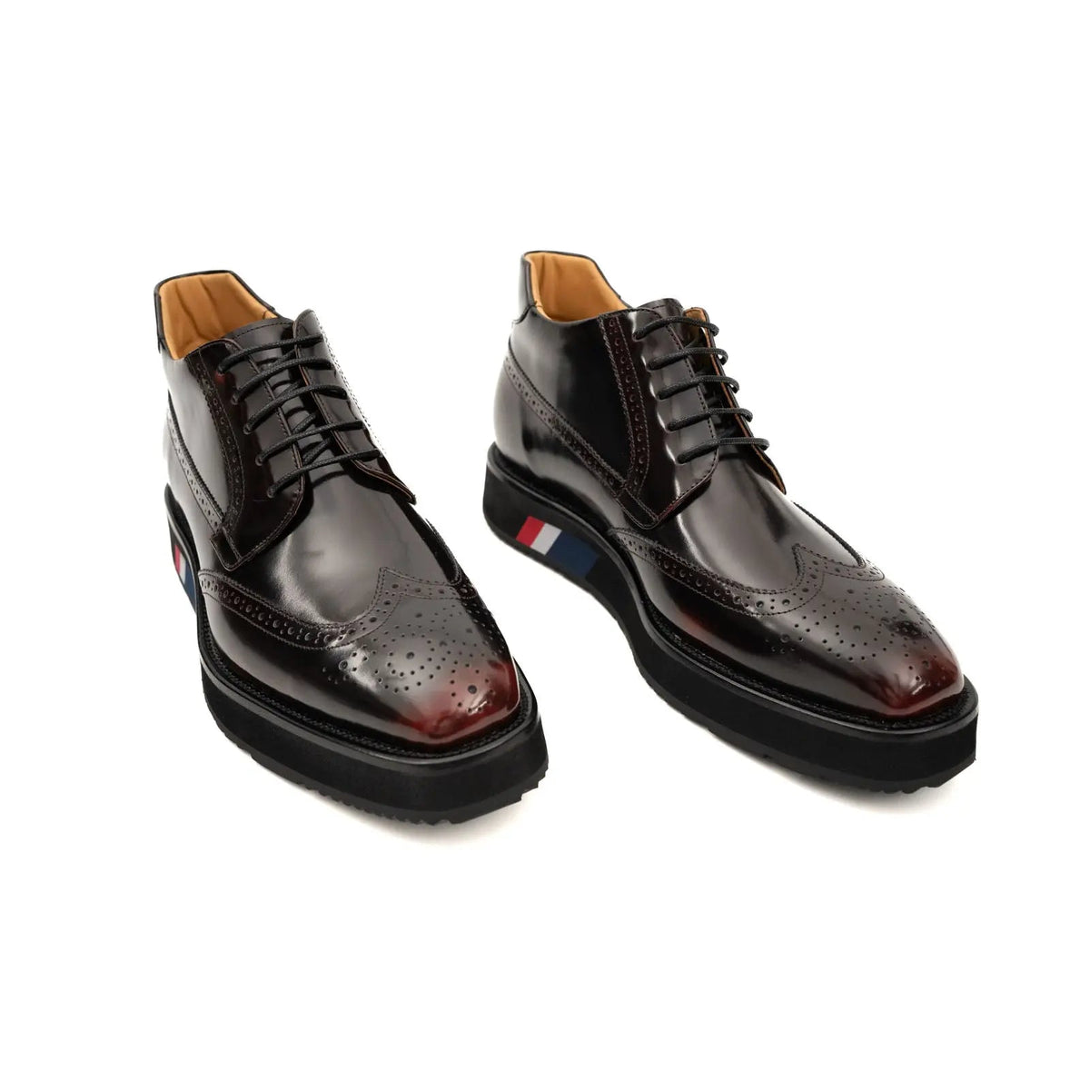 Tri-Stripe Patent Brogue Bootie DIVINCH