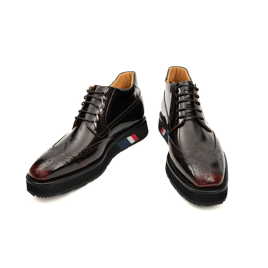 Tri-Stripe Patent Brogue Bootie DIVINCH