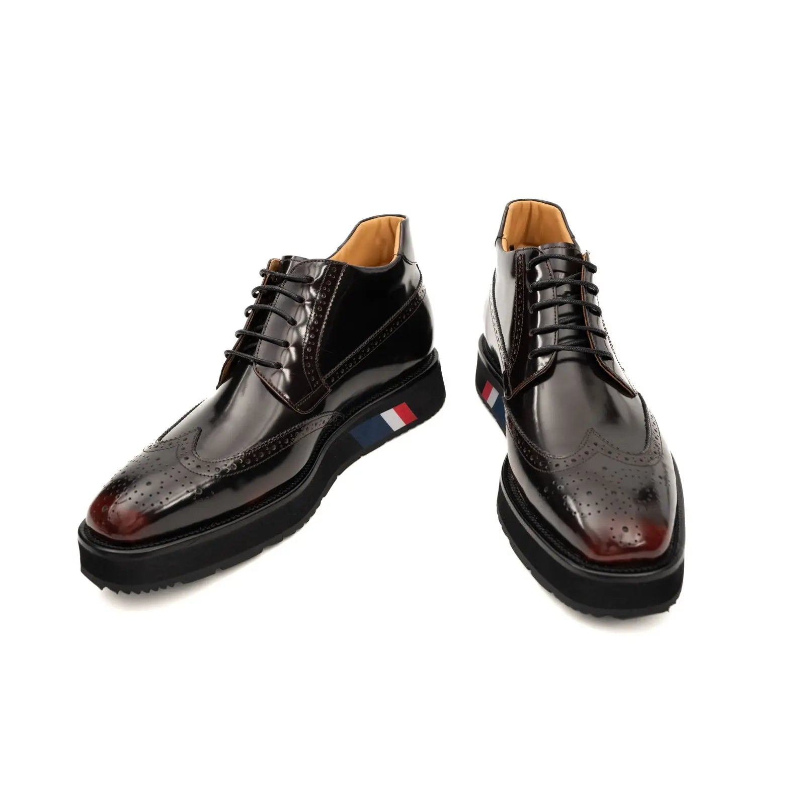 Tri-Stripe Patent Brogue Bootie DIVINCH