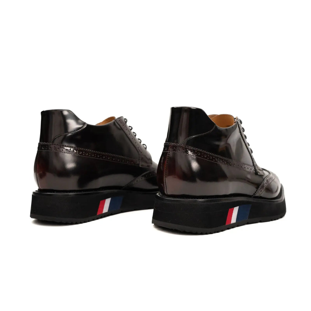 Tri-Stripe Patent Brogue Bootie DIVINCH