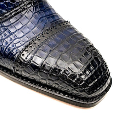 Two-tone Blue Crocodile Oxford Shoes DIVINCH