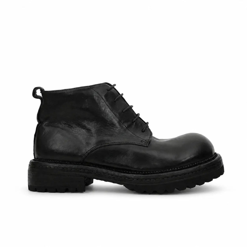 Washed Black Lug-Sole Derby Boot DIVINCH