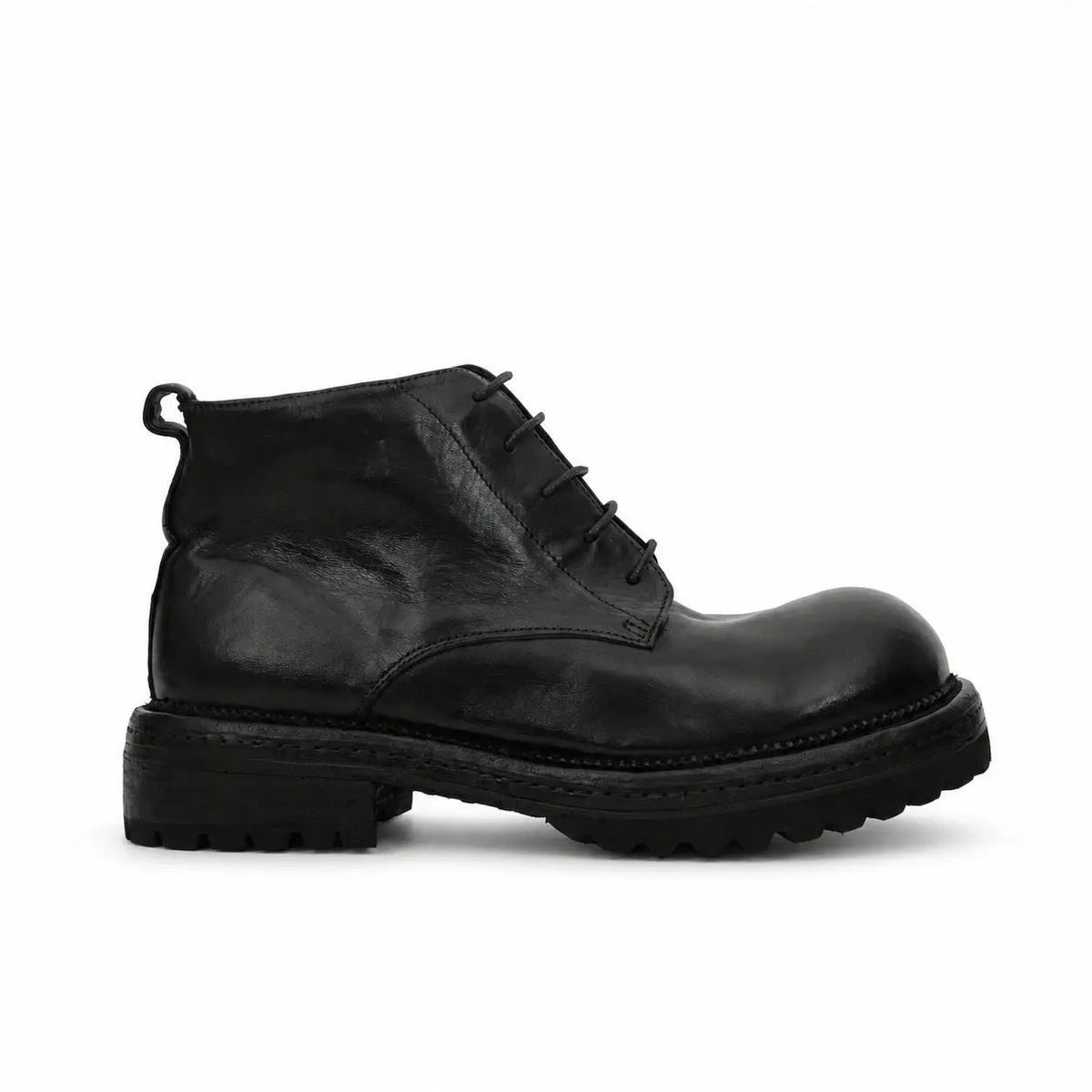Washed Black Lug-Sole Derby Boot DIVINCH