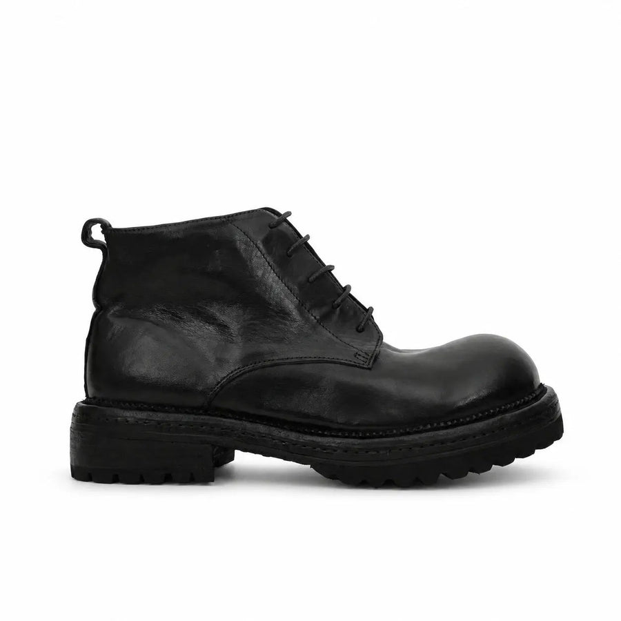 Washed Black Lug-Sole Derby Boot DIVINCH