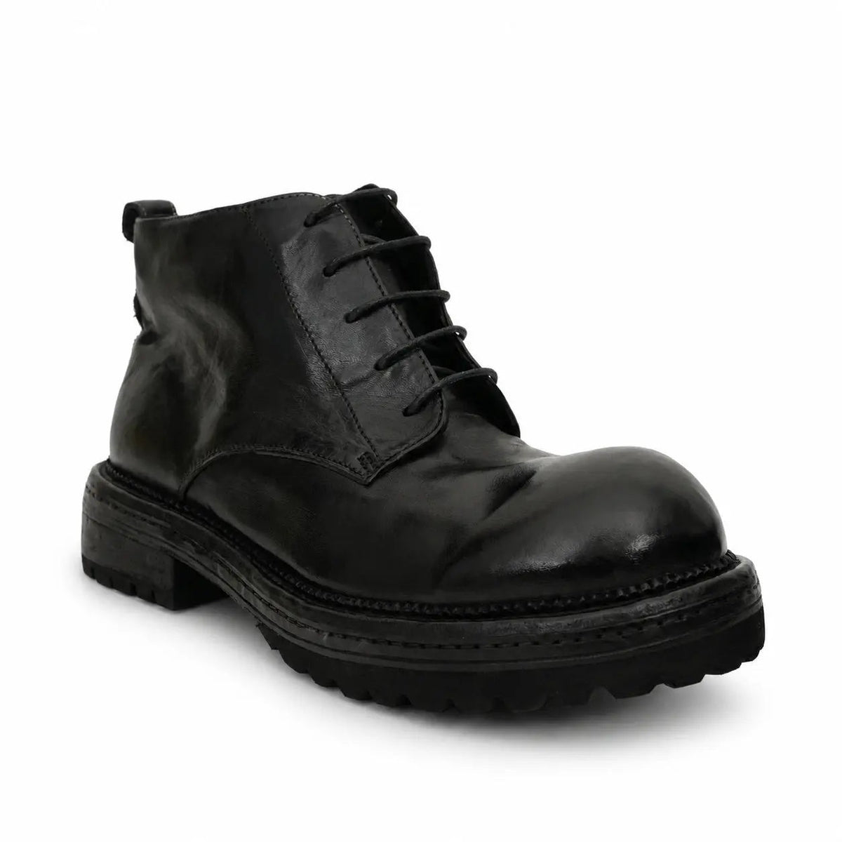 Washed Black Lug-Sole Derby Boot DIVINCH