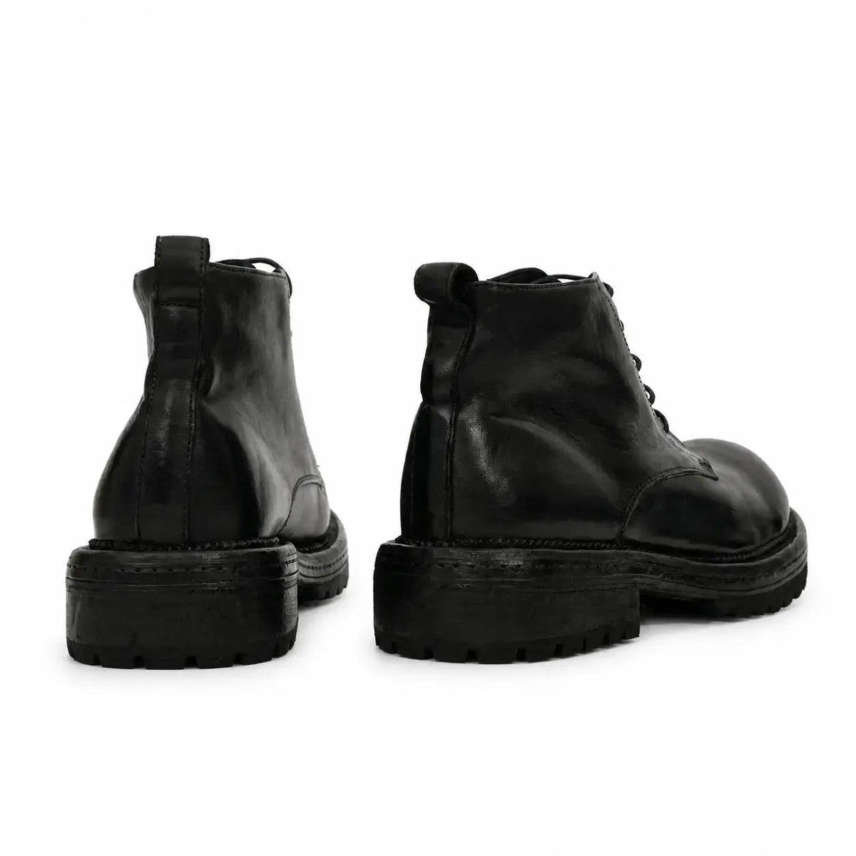 Washed Black Lug-Sole Derby Boot DIVINCH