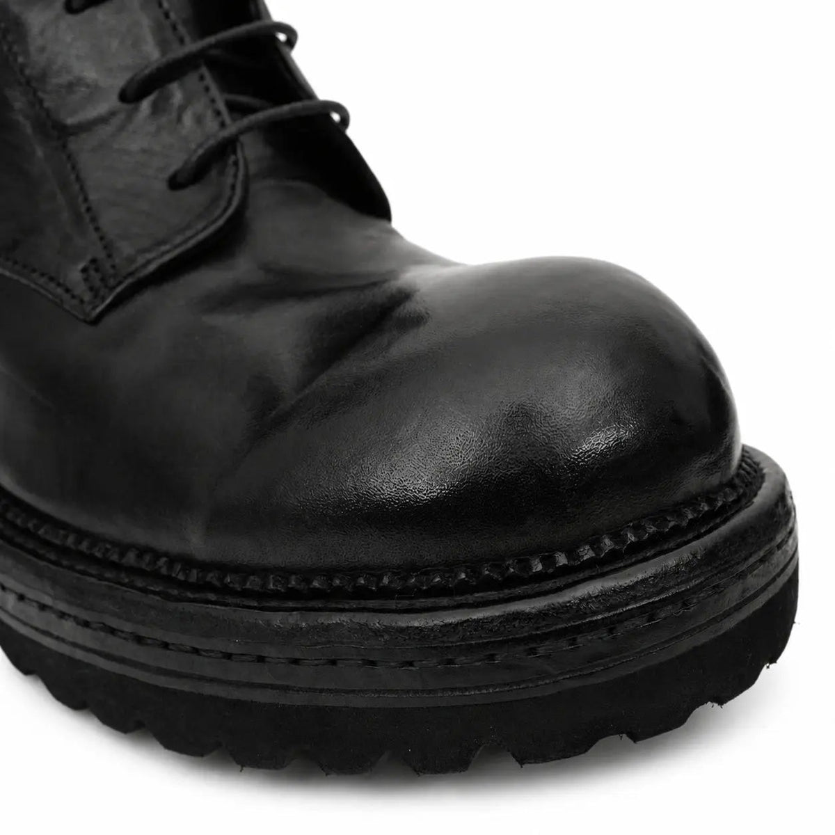 Washed Black Lug-Sole Derby Boot DIVINCH