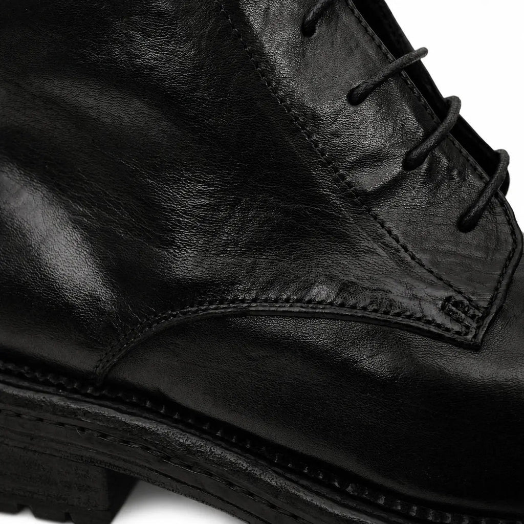 Washed Black Lug-Sole Derby Boot DIVINCH