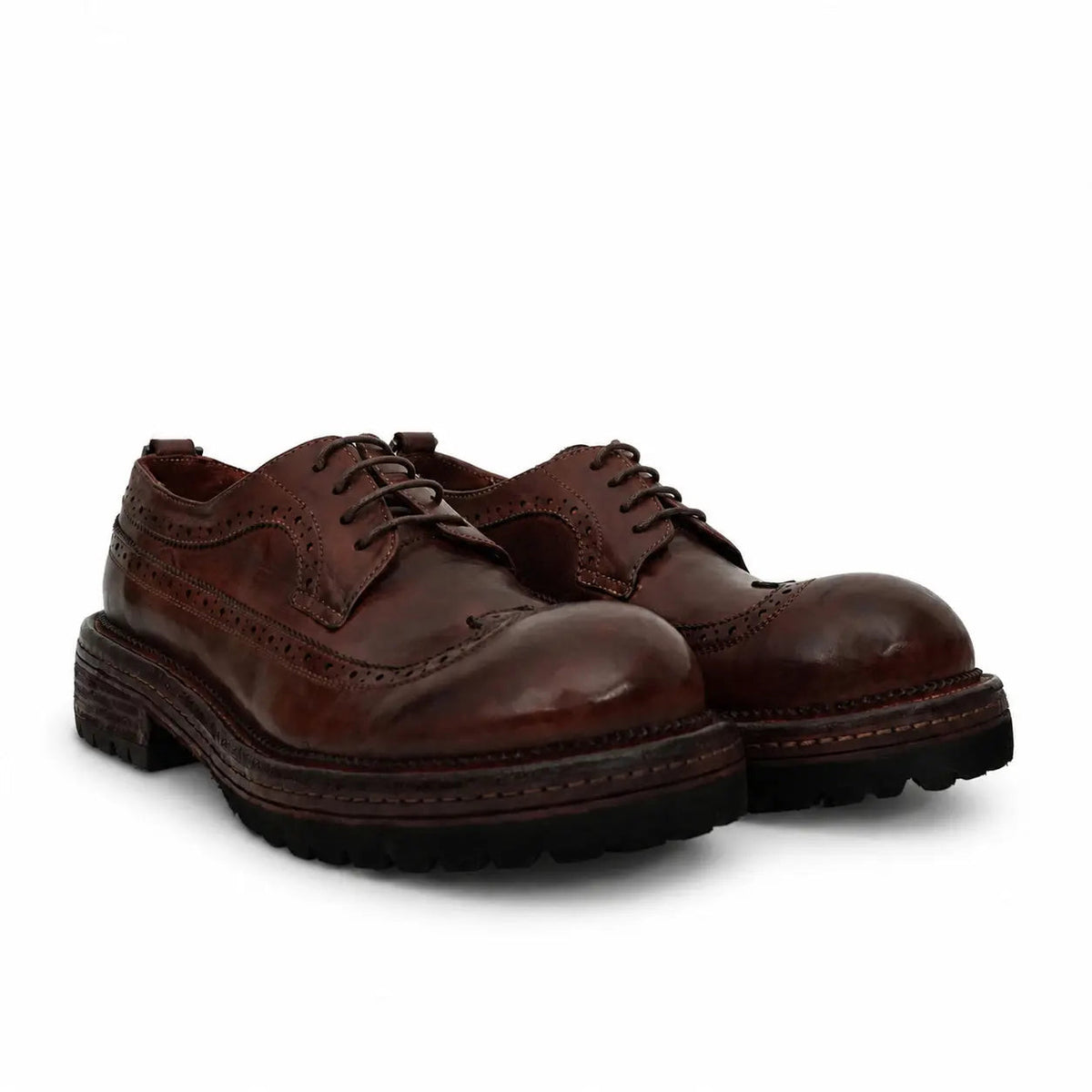 Washed Brown Brogue Lug Derby DIVINCH