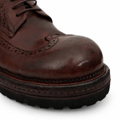 Washed Brown Brogue Lug Derby DIVINCH