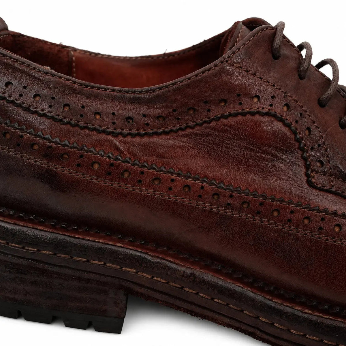 Washed Brown Brogue Lug Derby DIVINCH