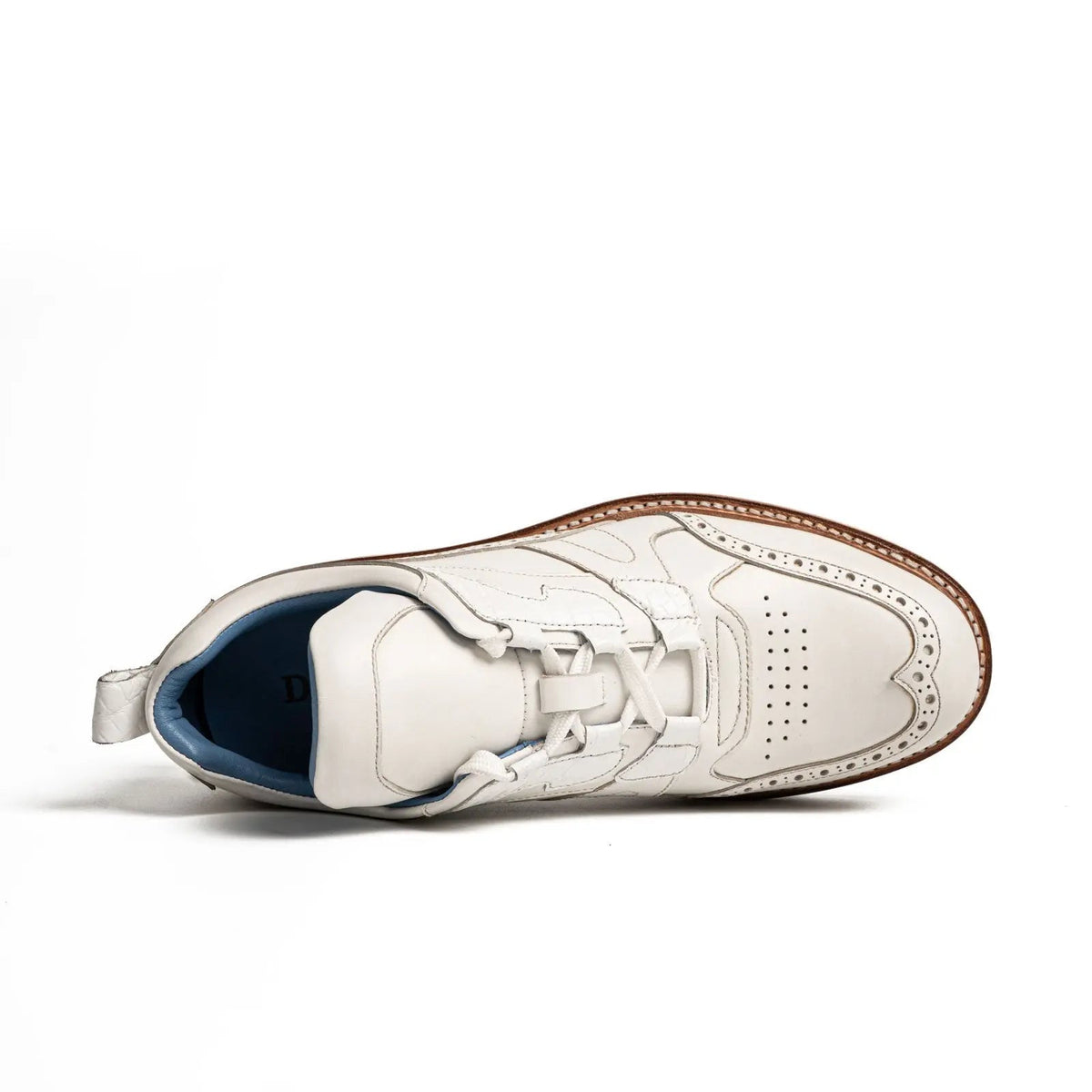 White Crocodile Detail Brogue XL Sneakers Divinch
