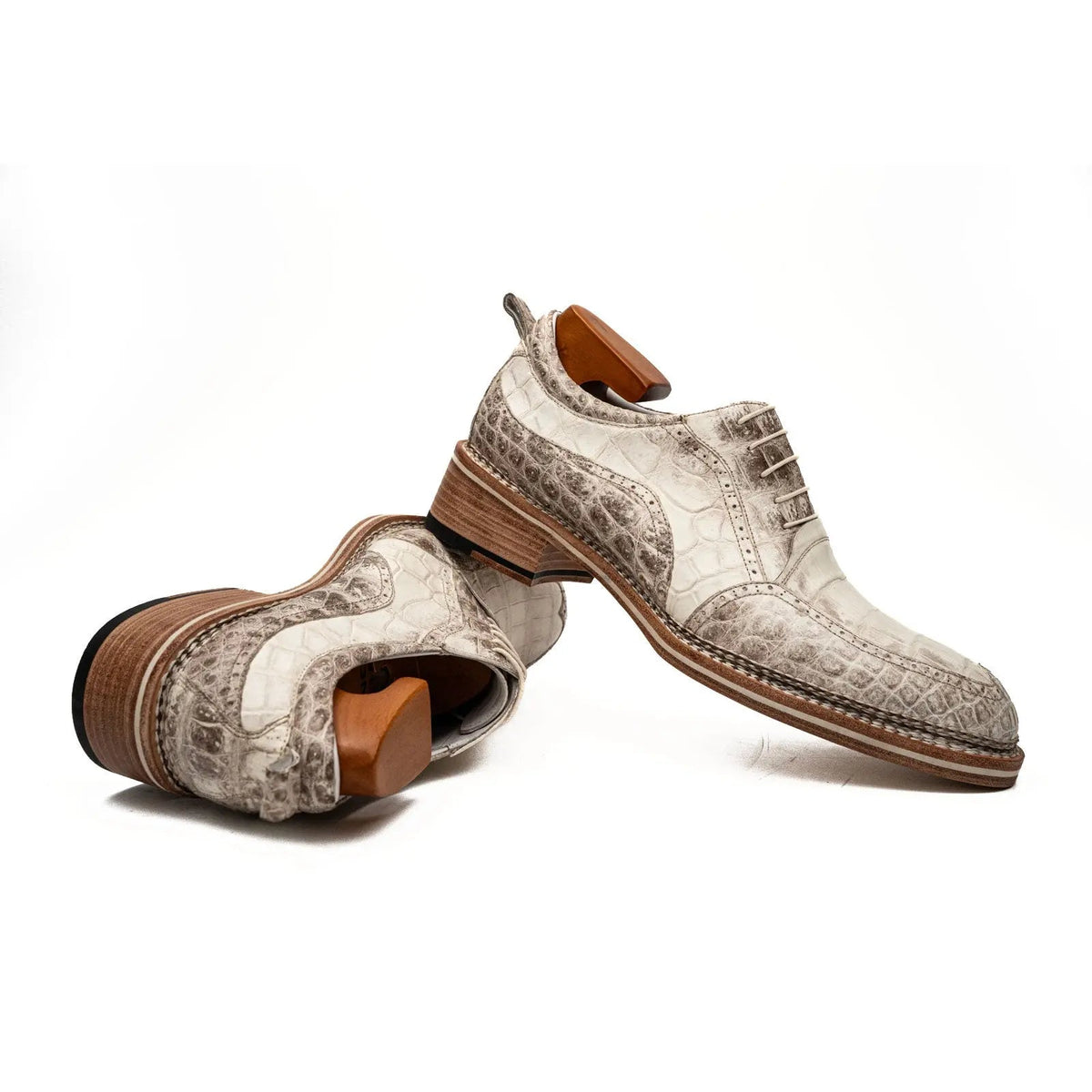 White Crocodile Norwegian Welted Oxfords DIVINCH